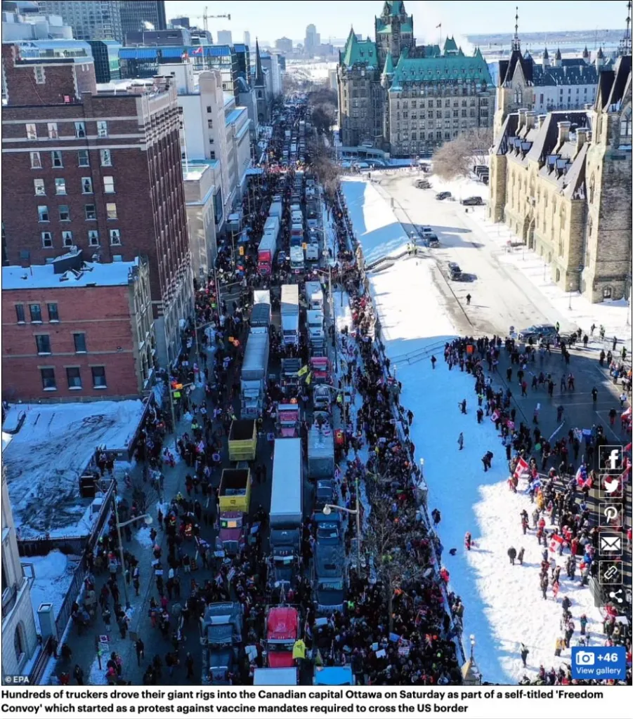 Prime Minister Trudeau Flee Canadian Capital Over Truckers Protests 2 Ottawa Canadian capital
