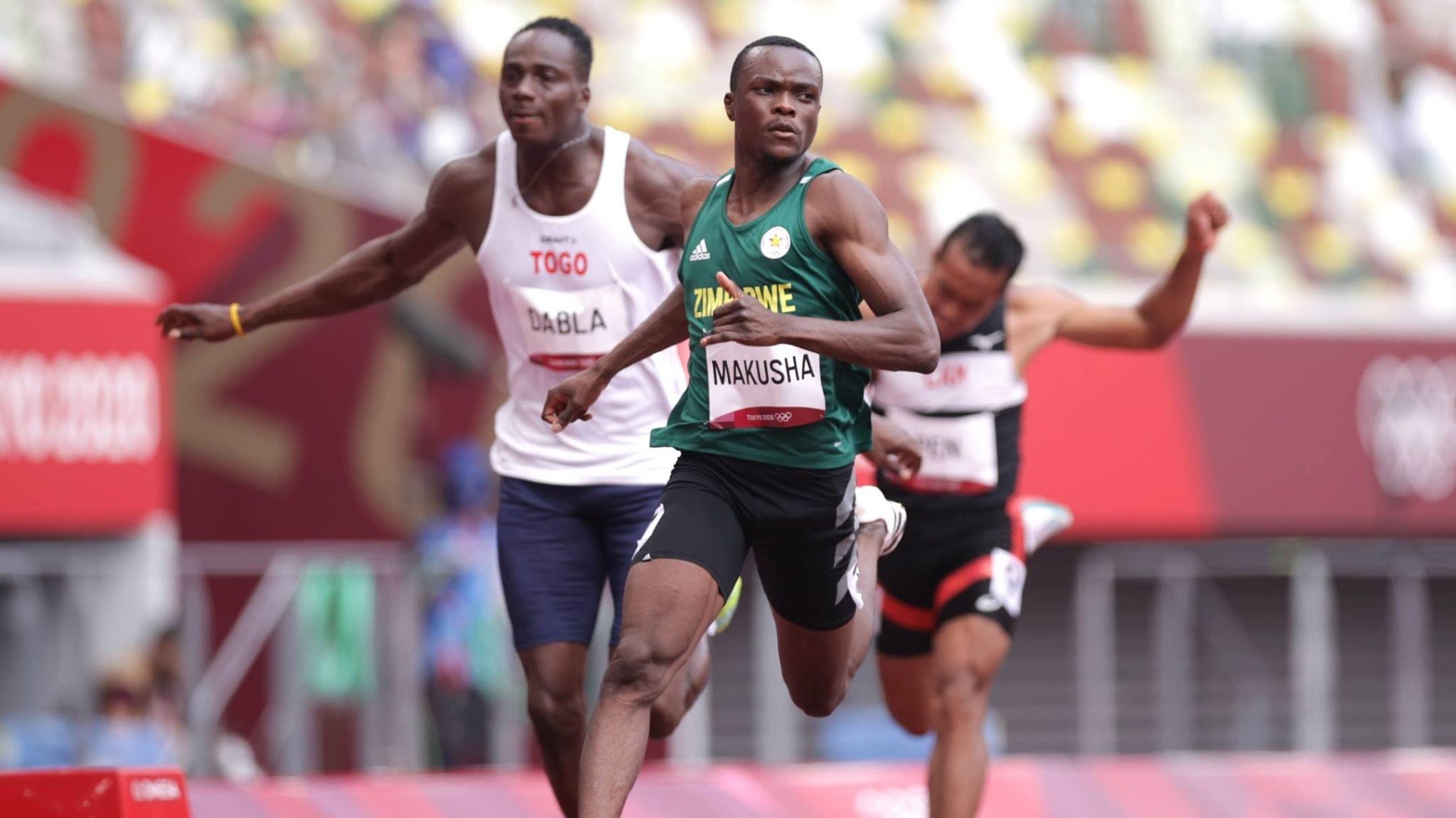 Ngoni Makusha Does It At Tokyo Olympics 100m Heat 1 1 Ngoni Makusha (left) going through the 100m race at Tokyo Olympics 2020 in Japan (Picture via: Getty Images)