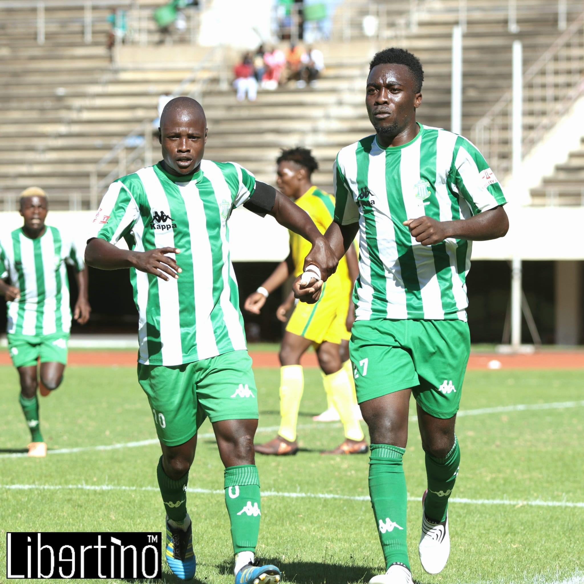CAPS United give WhaWha six pack 1 CAPS United players celebrating a goal against WhaWha